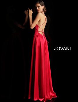 Style 63016 Jovani Red Size 2 Tall Height Spaghetti Strap Side slit Dress on Queenly