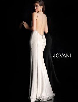 Style 63923 Jovani Silver Size 8 Fitted Tall Height Sequin Mermaid Dress on Queenly