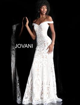 Style 64277 Jovani White Size 14 Plus Size Tall Height Mermaid Dress on Queenly