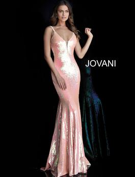 Style 65070 Jovani Pink Size 12 Tall Height Sequin Mermaid Dress on Queenly