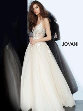 Style 02758 Jovani Nude Size 8 Tall Height Ball gown on Queenly
