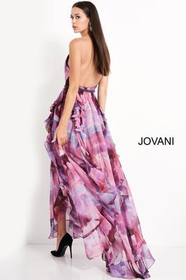 Style 06032 Jovani Multicolor Size 0 Tall Height Spaghetti Strap Side slit Dress on Queenly