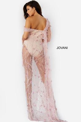 Style 06513 Jovani Pink Size 6 Tall Height Side slit Dress on Queenly