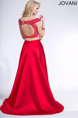 Style 25464 Jovani Red Size 4 Tall Height Side slit Dress on Queenly