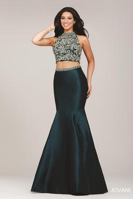 Style 32562 Jovani Green Size 0 Two Piece Tall Height Mermaid Dress on Queenly