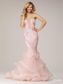 Style 31551 Jovani Pink Size 10 Strapless Tall Height Mermaid Dress on Queenly