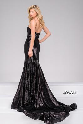 Style 40436 Jovani Black Size 8 Side Slit Tall Height Sequin Mermaid Dress on Queenly