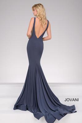 Style 46756 Jovani Silver Size 6 Jersey Tall Height Mermaid Dress on Queenly