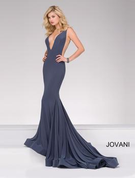 Style 46756 Jovani Silver Size 6 Jersey Tall Height Mermaid Dress on Queenly