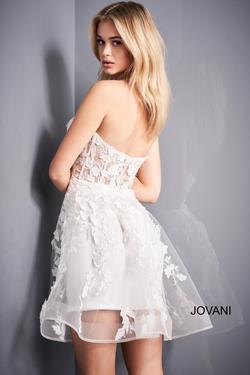Style 04109 Jovani White Size 2 Flare Tall Height Cocktail Dress on Queenly