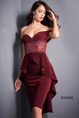 Style 04461 Jovani Red Size 14 Plus Size Tall Height Cocktail Dress on Queenly