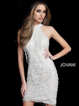 Style 1677 Jovani White Size 4 Bachelorette Fitted Cocktail Dress on Queenly