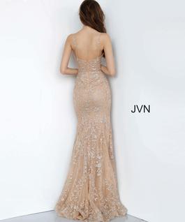Style JVN00908 Jovani Gold Size 14 Plus Size Tall Height A-line Dress on Queenly