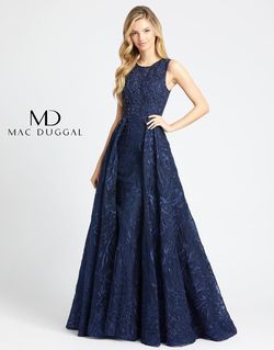 Style 20105D Mac Duggal Blue Size 16 Pageant Black Tie A-line Dress on Queenly