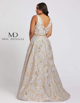 Style 77741F Mac Duggal Gold Size 20 Sequin Light Blue Pockets A-line Dress on Queenly
