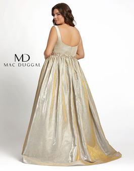 Style 66817F Mac Duggal Gold Size 16 Plus Size Tall Height Overskirt Sequin Ball gown on Queenly