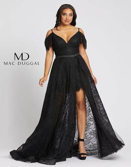 Style 67220F Mac Duggal Black Size 16 Plus Size Tall Height Overskirt Ball gown on Queenly