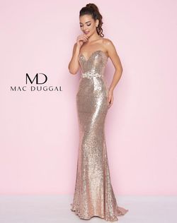 Style 77427L Mac Duggal Gold Size 14 Plus Size Tall Height Sequin Straight Dress on Queenly