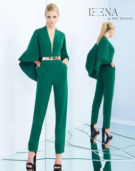 Style 25240i Mac Duggal Green Size 8 Emerald Tall Height Jumpsuit Dress on Queenly