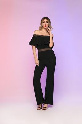 Style 6836 Nicole Bakti Black Size 10 Party Nightclub Jumpsuit Dress on Queenly
