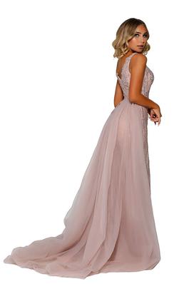 Style PS6028 Portia and Scarlett Rose Gold Size 10 Tall Height Side slit Dress on Queenly