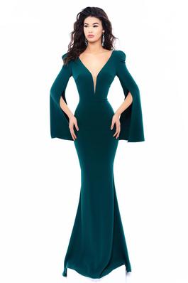 Style 93333 Tarik Ediz Green Size 6 Pageant Mermaid Dress on Queenly