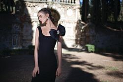 Style 92601 Tarik Ediz Black Size 8 Tall Height Fitted Mermaid Dress on Queenly