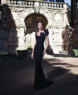 Style 92601 Tarik Ediz Black Size 8 Tall Height Fitted Mermaid Dress on Queenly