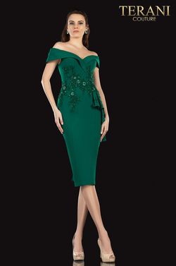 Style 2021C2625 Terani Couture Green Size 8 Mini Sorority Formal Sequin Holiday Cocktail Dress on Queenly