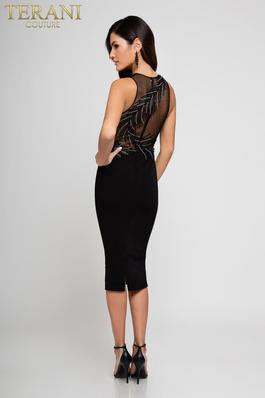 Style 1722C4052 Terani Couture Black Size 8 Sequin Party Cocktail Dress on Queenly