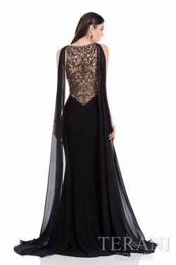 Style 1611E0164 Terani Couture Black Size 4 Tall Height Sorority Formal Mermaid Dress on Queenly