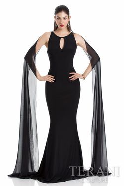 Style 1611E0164 Terani Couture Black Size 4 Tall Height Sorority Formal Mermaid Dress on Queenly