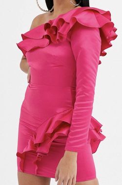 Flounce London Hot Pink Size 4 Appearance Midi Cocktail Dress on Queenly