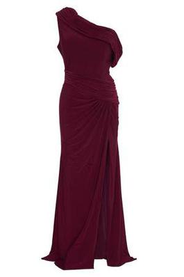 Style 49562 Mac Duggal Purple Size 2 One Shoulder Side slit Dress on Queenly