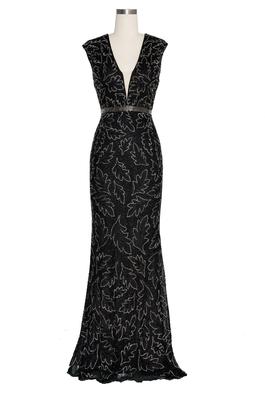 Style 5429 Mac Duggal  Black Size 4 Pageant Tall Height Straight Dress on Queenly