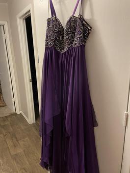 Sherri Hill Purple Size 14 Floor Length Lace Black Tie A-line Dress on Queenly