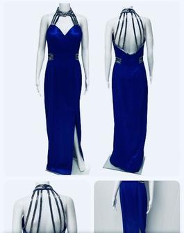 Cherry Hill Purple Size 10 Sequin Halter Medium Height Side slit Dress on Queenly