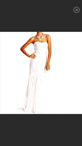 galina White Size 4 Straight Mermaid Dress on Queenly