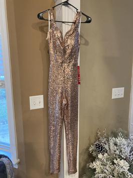 Gold Size 2 Jumpsuit Dress on Queenly