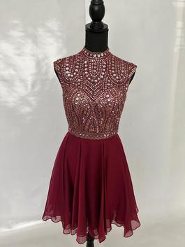 Sherri Hill Red Size 4 Burgundy $300 Cocktail Dress on Queenly