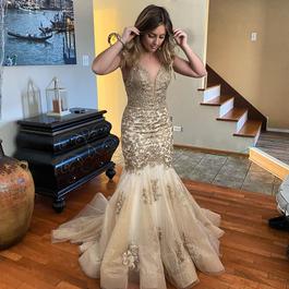 MoriLee Gold Size 0 Floor Length Mermaid Dress on Queenly