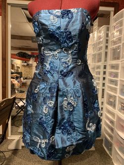 Cache Blue Size 4 Euphoria $300 Turquoise Cocktail Dress on Queenly