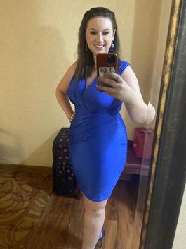Jessica Angel Blue Size 14 Midi Cocktail Dress on Queenly