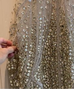 Vienna Gold Size 4 Sequin Ball gown on Queenly