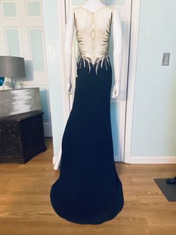 Panoply Navy Blue Size 6 Side Slit 70 Off Floor Length Straight Dress on Queenly