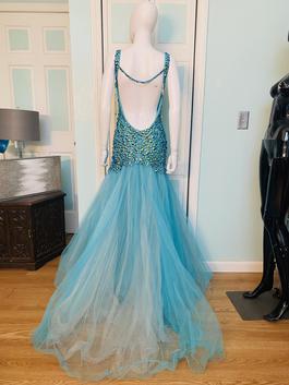 Sherri Hill Blue Size 6 Turquoise Mermaid Dress on Queenly