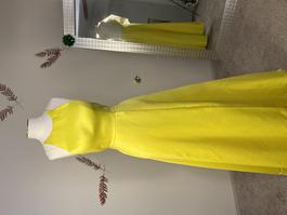 Jovani Yellow Size 4 Spaghetti Strap Cut Out A-line Dress on Queenly
