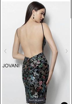 Jovani Black Size 00 Holiday Mini V Neck Cocktail Dress on Queenly