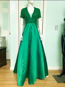 Jolene Green Size 6 Cut Out A-line Dress on Queenly