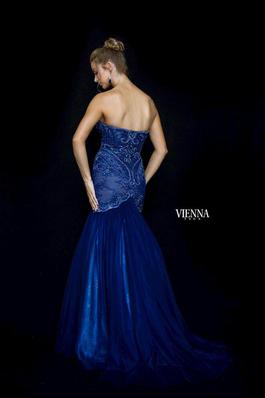 Style 82005 Vienna Blue Size 6 Tall Height Sequin Mermaid Dress on Queenly